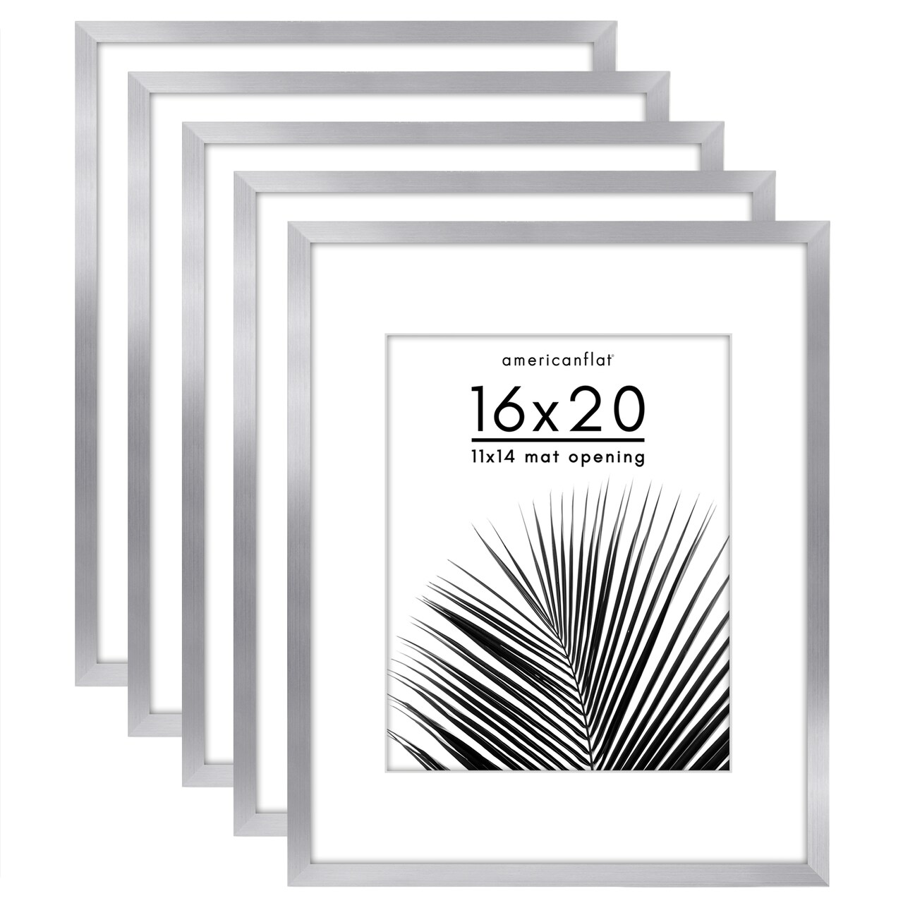 Americanflat Picture Frame Set with Mat - Set of 5 - Photo Frame Set of Five for Wall Display - Plexiglass Cover - Hanging Hardware